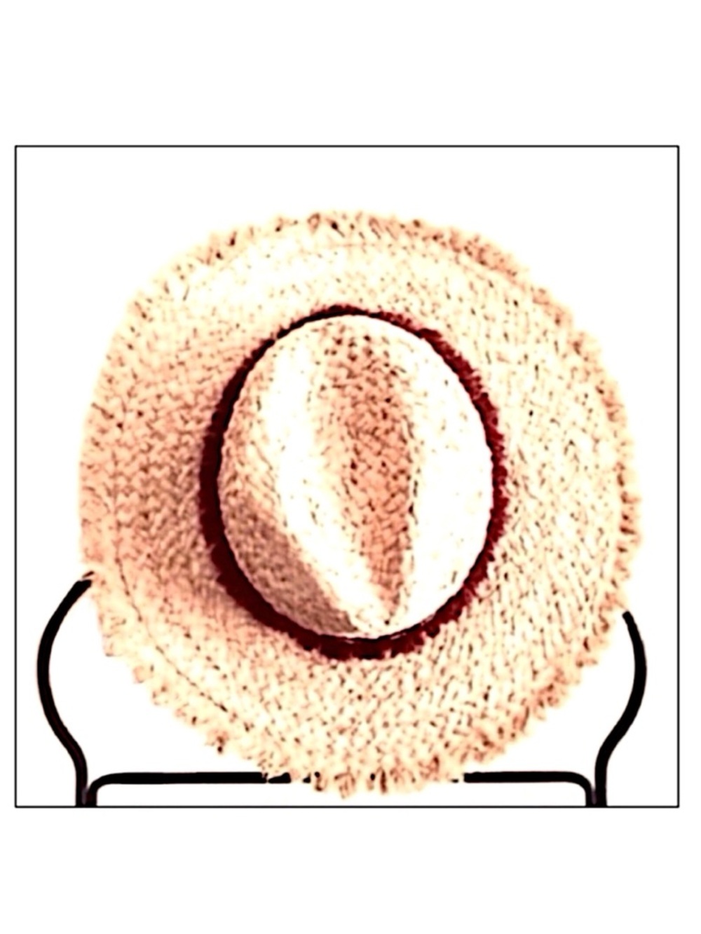 NWT Raffia Straw Sun Hat with Frayed Edges